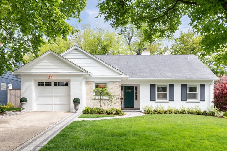 Suburban home with landscaping