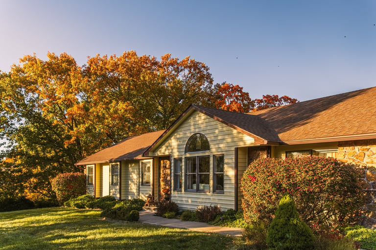 Suburban home in fall
