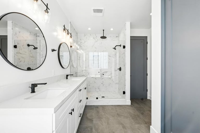 Modern bathroom with soaking tub