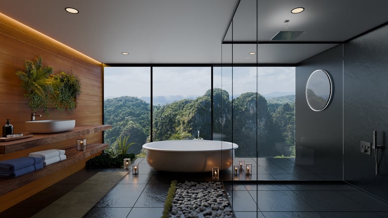 Luxury spa bathroom interior